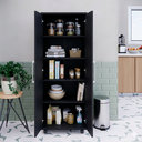 Ver imagem 6 de Armário Multiuso 2 Portas Organizador para Cozinha Escritório com Rodízios