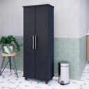 Ver imagem 2 de Armário Multiuso 2 Portas Organizador para Cozinha Escritório com Rodízios