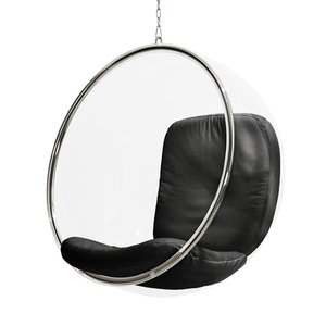 Poltrona Bubble Chair de Teto Acrilico Preto