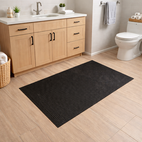 Tapete Passadeira Emborrachado 100x45cm Antiderrapante Preto