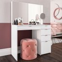 Ver imagem 5 de Penteadeira Linden 5 Gavetas com Espelho Branco - Politorno