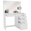 Ver imagem 1 de Penteadeira Linden 5 Gavetas com Espelho Branco - Politorno