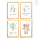 Ver imagem 4 de Kit com 4 Quadros Decorativos Infantil Ursinho Baloeiro: Branca