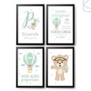 Ver imagem 2 de Kit com 4 Quadros Decorativos Infantil Ursinho Baloeiro: Branca