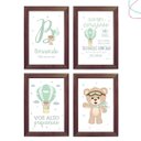 Ver imagem 3 de Kit com 4 Quadros Decorativos Infantil Ursinho Baloeiro: Branca