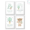 Ver imagem 1 de Kit com 4 Quadros Decorativos Infantil Ursinho Baloeiro: Branca