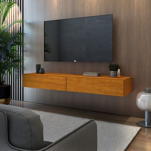 Rack Linha Eros para Tv Modelo Suspenso na Parede em Mdp/mdf Robusto:naturale