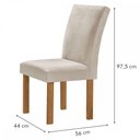 Ver imagem 3 de Mesa de Jantar 4 Lugares Kansas/Canela com Vidro Cinamomo/Off White/Suede Bege 17992 - Cel Móveis