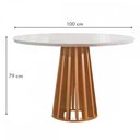 Ver imagem 4 de Mesa de Jantar 4 Lugares Kansas/Canela com Vidro Cinamomo/Off White/Suede Bege 17992 - Cel Móveis