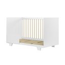 Ver imagem 3 de Berço Minicama Flocos Estilo Americano Quarto Grade de Proteção Bebê Conforto com Colchão Cor Branco