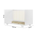 Ver imagem 5 de Berço Minicama Flocos Estilo Americano Quarto Grade de Proteção Bebê Conforto com Colchão Cor Branco