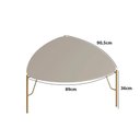 Ver imagem 3 de Mesa de Centro Bend Triangular MDF Metal 89cm Grigio com Dourado