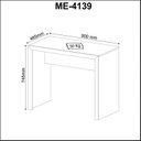 Ver imagem 3 de Escrivaninha Mesa Escritório ME4139 Tecnomobili 90cm Amêndoa Marrom