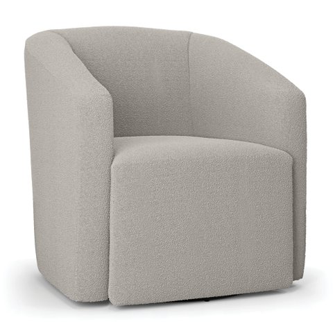 Poltrona Sala de Estar Base Giratória Stella Max Bouclê Cinza D03 - D'Rossi