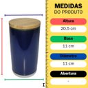 Ver imagem 4 de Pote Hermético de Cerâmica Azul com Tampa de Madeira Grande
