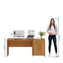 Ver imagem 4 de Kit Home Office Mesa 164cm + Armário Multiuso Alaska - Freijó