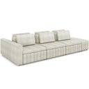 Ver imagem 1 de Sofá Ilha com Puff para Sala Living 395cm Amber M03 Bouclê Bege Claro - Lyam Decor