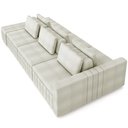 Ver imagem 6 de Sofá Ilha com Puff para Sala Living 395cm Amber M03 Bouclê Bege Claro - Lyam Decor