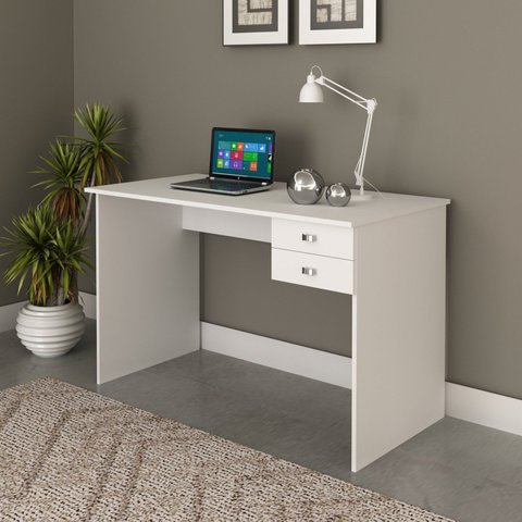 Escrivaninha Mesa Escritório ME4165 2 Gavetas 117cm Branco