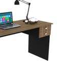 Ver imagem 6 de Escrivaninha Mesa Escritório ME4165 2 Gavetas 117cm Preto e Nogal