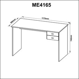 Escrivaninha 117Cm 2 Gavetas Me4165  - 3