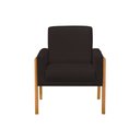 Ver imagem 4 de Kit 4 Poltronas Sala de Espera Pés em Madeira Santorini Linho Marrom Escuro