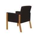 Ver imagem 5 de Kit 4 Poltronas Sala de Espera Pés em Madeira Santorini Linho Marrom Escuro