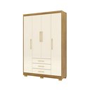 Ver imagem 5 de Guarda Roupa Pequeno Ep 4 Portas e 3 Gavetas Ideal para Quarto de Solteiro:nature-champanhe