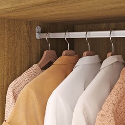 Guarda Roupa Pequeno Ep 4 Portas e 3 Gavetas Ideal para Quarto de Solteiro:nature-champanhe - 8