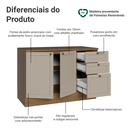 Ver imagem 5 de Balcão de Pia 120 cm 2 Portas 3 Gavetas (com Tampo) Rustic/Crema Vik Madesa