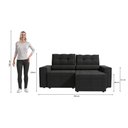 Ver imagem 4 de Sofá Retrátil Domus 208cm Suede Mescla Grafite Kappesberg
