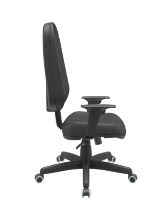 Cadeira Presidente Operativa Plaxmetal Mecanismo Relax Braço Regulável Revestimento em Couríssimo Pr - 2