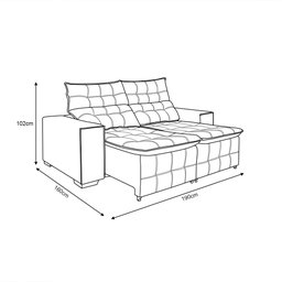 Sofá Retratil Reclinável Pillow 1,90 Veludo Palha - 3