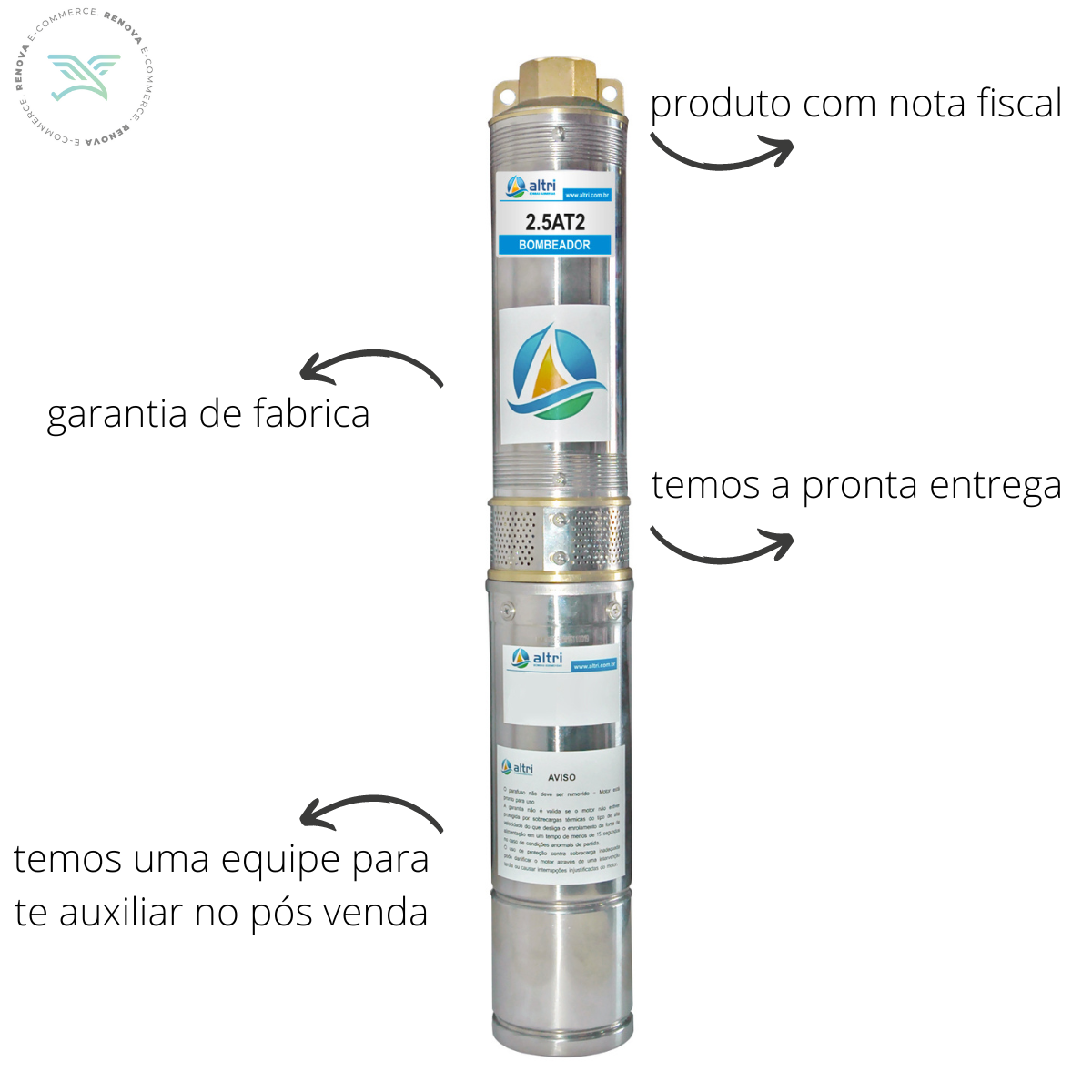 ALTRI BOMBA PARA POÇO 2.5AT2-11 0,33CV 2F MONO 220V - 3