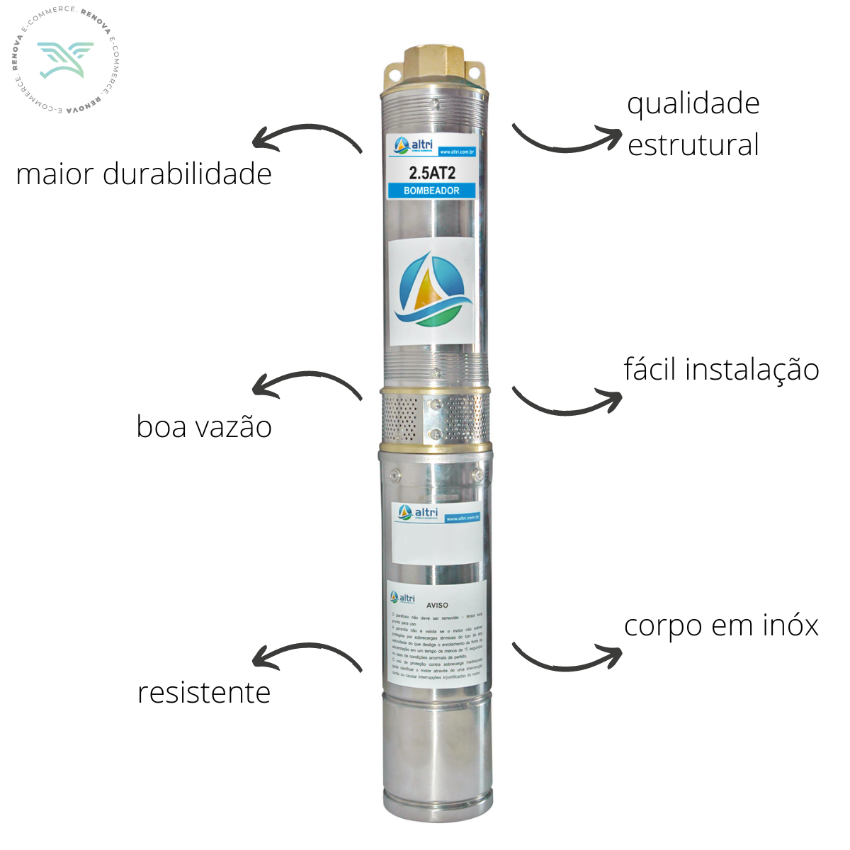 ALTRI BOMBA PARA POÇO 2.5AT2-11 0,33CV 2F MONO 220V - 2