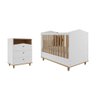 Quarto de Bebê 2 peças com 3 Gavetas Permóbili Casinha Mimo - Branco/Nature - 1