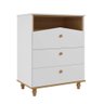 Quarto de Bebê 2 peças com 3 Gavetas Permóbili Casinha Mimo - Branco/Nature - 7