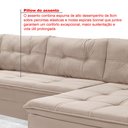 Ver imagem 5 de Sofá Viena 3 Lugares com Chaise e Canto Suede Areia 376 Premium Plus Império