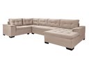 Ver imagem 3 de Sofá Viena 3 Lugares com Chaise e Canto Suede Areia 376 Premium Plus Império