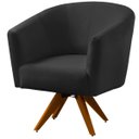 Ver imagem 2 de Kit 2 Poltronas para Sala e Escritório Base Giratória Belize Veludo Preto