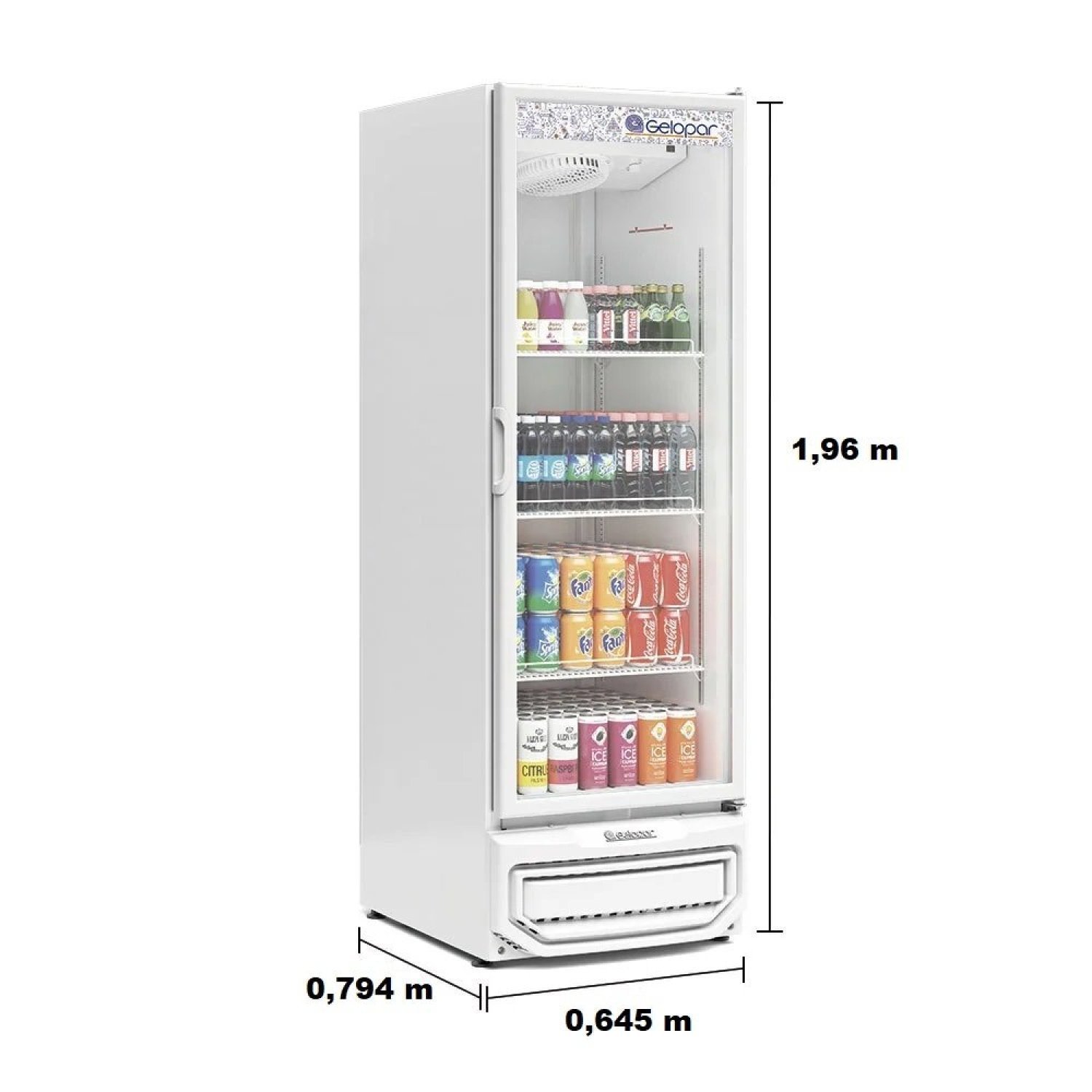 Refrigerador Vertical Degelo Automático 570 Litros Porta de Vidro GRV-57 BR Gelopar Branco 220v - 2