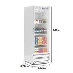 Refrigerador Vertical Degelo Automático 570 Litros Porta de Vidro GRV-57 BR Gelopar Branco 220v - 2