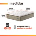 Ver imagem 2 de Colchão Casal Probel Molas Guarda Costas Max Pillow Top 138x188x40cm Bege / Branco Probel