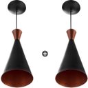 Ver imagem 1 de 2 Pendentes Cone Preto Canadá Sala Cozinha Churrasqueir