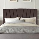 Ver imagem 2 de Cabeceira Estofada Cama Box Solteiro Bélgica 100cm Courino:marrom