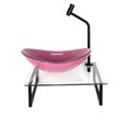 Ver imagem 2 de Kit Cuba de Vidro Oval 10mm Rosa com Tampo 40cm Incolor e Suporte Preto