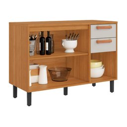 Balcão Itatiaia Napoles 120cm 3 Portas e 2 Gavetas - Cinamomo/off White - 2