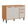 Balcão Itatiaia Napoles 120cm 3 Portas e 2 Gavetas - Cinamomo/off White - 1