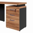 Ver imagem 6 de Mesa Escritório L 170cm X 70cm Gaveteiro 3 Gav. Pé Painel F5 Cor:nogal com Preto
