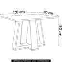 Ver imagem 4 de Mesa de Jantar 4 Lugares 120cm Vidro Canto Reto Lince Nature/off H02 - Mpozenato